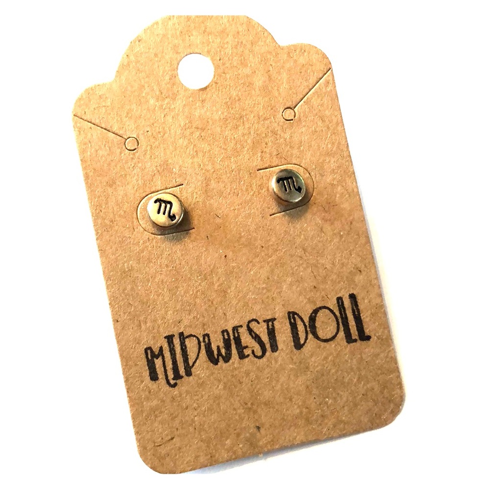 Scorpio Gold Stud Earrings Unique Gift Idea ZODIAC